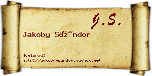 Jakoby Sándor névjegykártya