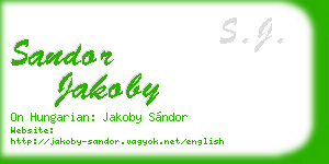 sandor jakoby business card
