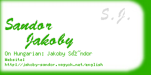 sandor jakoby business card